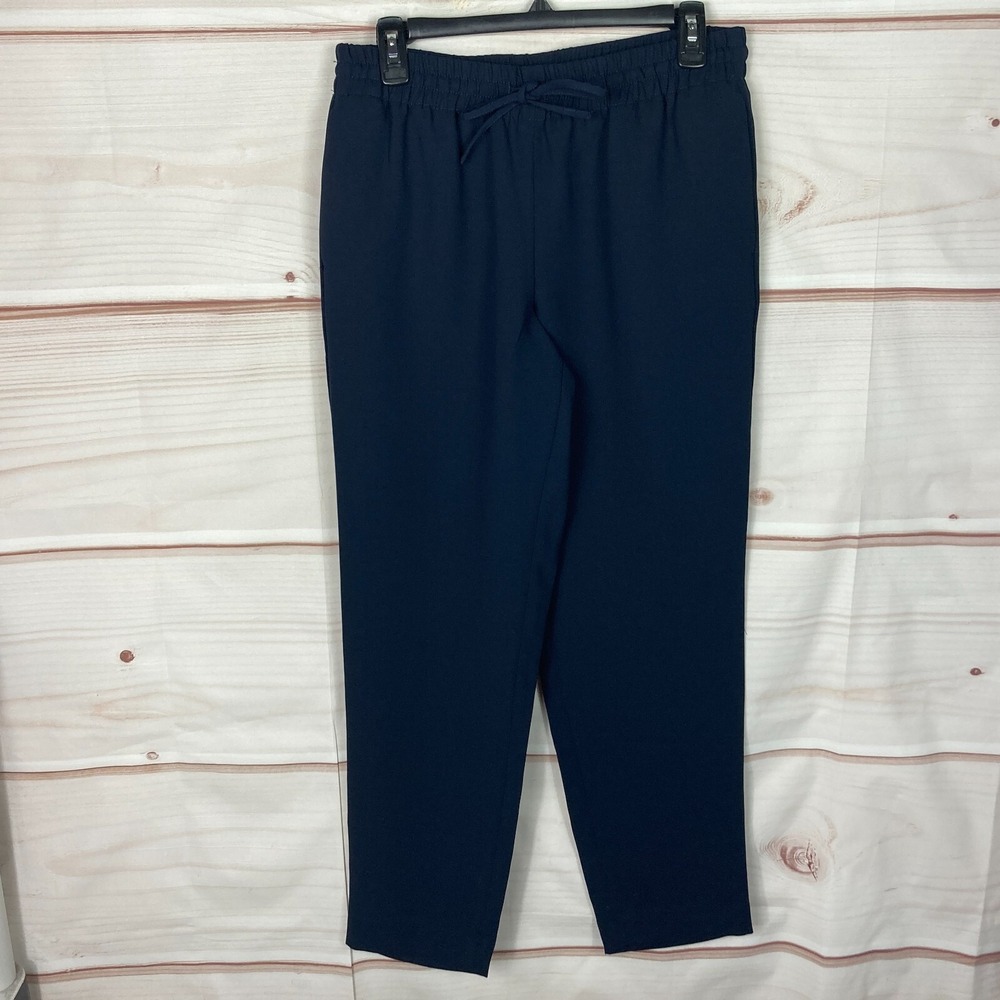 Talbots Pants Womens S Blue Crepe Dress Jogger Eastport Pull On Elastic Waist